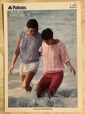 Patons Knitting Pattern 4462. DK Cotton Lacy Tops 30-40  Original • £4.80