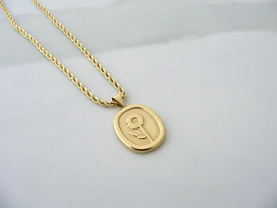 Sunflower Gold Rope Necklace Flower Embossed Wax Seal Hope Love Charm Gift NEW • $24.95