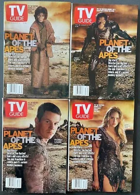 Set Of 4 TV Guide July 28 2001 PLANET OF THE APES Mark Wahlberg  / No Label • $10