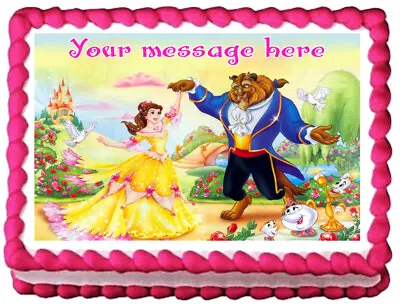 BELLE Beauty And The Beast Edible Cake Topper Party Image Decoration • $8.95
