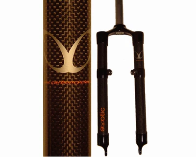 $222.26 • Buy EXotic Rigid Lightweight Carbon Fibre Fork, 1 Inch Steerer 42.5cm Disc +V, 26 In