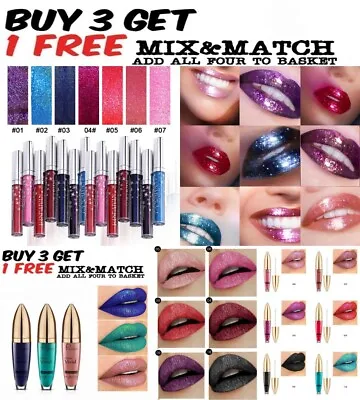 Liquid Matte Flip To Glitter Lip Gloss Lip Stick & Liquid Glitter & Gel Eyeliner • £3.89