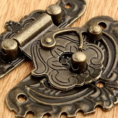 $5.82 • Buy Box Latch Clasp With Screws For Drawer Door Cabinet Cupboard Jewelry Box Bronze