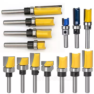 £17.65 • Buy 1/4  Shank Flush Trim Template Pattern Router Bit Woodworking Milling Cutter Set