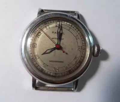 Vintage HARVEL Military Watch 1950's RUNS Lot# 66 • $59