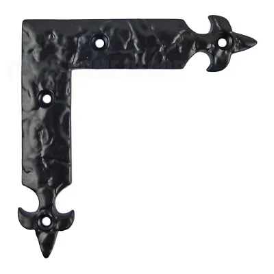 Fleur De Lis Iron Corner Furniture Brace Hand Forged Look Victorian Black 4.25   • $12.95