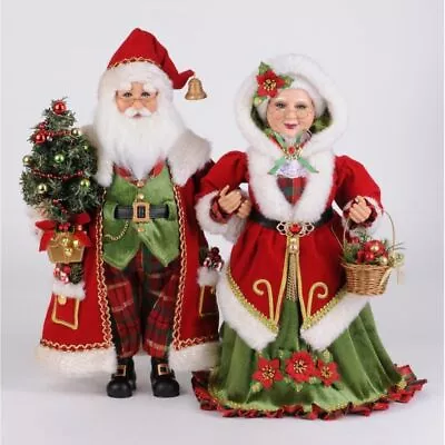 Karen Didion Lighted Strolling Santa And Mrs. Claus Figurine • $190