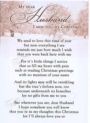 Grave Card / Christmas - Husband - FREE Holder-CM09 - Memorial Funeral Memorial • £1.85