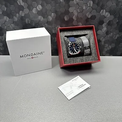 Mondaine Men's Chronograph Grand Cushion Set Blue MSL.41440.LD.SET • $299