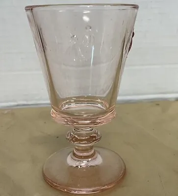 La Rochere Bee Pink Wine Glass Goblet Paris France Musees Embossed Bee 5.5  • $17