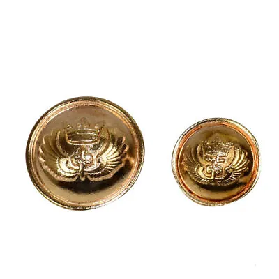 Metal Military Buttons Gold Plated Shank Sewing DIY Crafting Clothing Accessory • £9.07