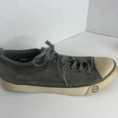 Ugg Womens Evera Sneakers Shoes Gray Off White 1888 Tennis Suede Lace Up 10M • £11.31