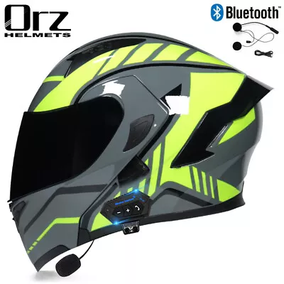Bluetooth DOT ECE Full Face Flip Up Modual Motorcycle Helmet 2 Lens Bike Helmet • $84.75