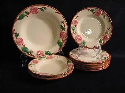 Metlox Ca Camellia Rim Soup Berry Bowls And Bread & Butter Plates - Nine Pcs. • $44.95