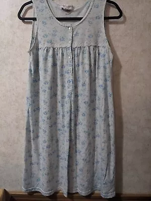 Miss Elaine Classics Women's Nightgown Sleeveless Blue Floral Size Sm Vtg • $18