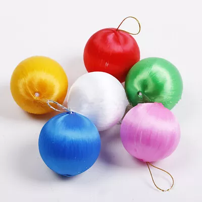 18Pcs Christmas Tree Colour  Decorations Baubles Assorted Silk Ball • $5.87