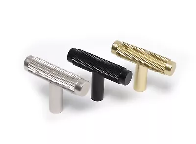 Door Handles Knobs Kitchen Cabinet Drawer Cupboard Knurled T Bar Knob • £3.55