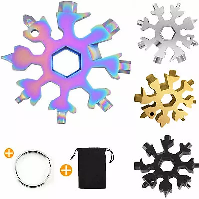 18 In 1 Stainless Steel Snowflake Screwdriver Multi-tool Card With Keyring UK • £3.75