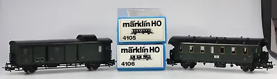 Märklin #4105 & #4106 SNCF 2 Axle Passenger & Baggage Cars LN/BX • $42.95