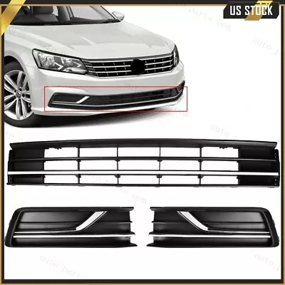 3Pcs For VW Passat 2016 2017 2018 2019 Front Bumper Lower Grille Fog Light Bezel • $90.55