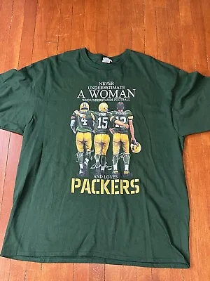 Green Bay Packers Womens Green Short Sleeve T-Shirt Plus Size 2XL Cotton • $11.56