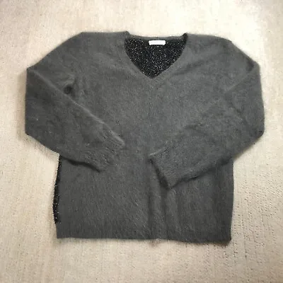 Vionnet Sweater Womens 40 Pullover Paris Made In Italy Gray Angora Casual • $71.33
