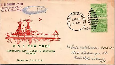 USS Macon Maneuvers With USS New York 1934 - F49032 • $14.99