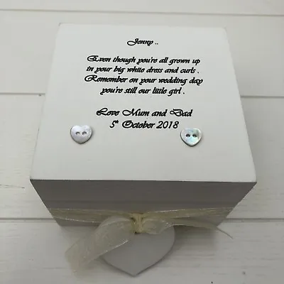 Personalised Gift For Daughter On Wedding Day Bride Mother Bride Trinket Box • £13.99