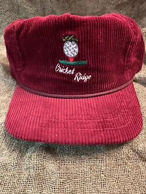 Vintage CRICKET RIDGE GOLF COURSE Hat  By Duckster  Ajustable Size New Old Stock • $15.95