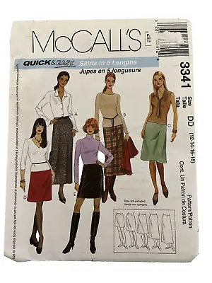 McCalls Sewing Pattern 3341 Skirt A-LINE Straight Size 12-18 Winter Maxi Skirt • $9.95