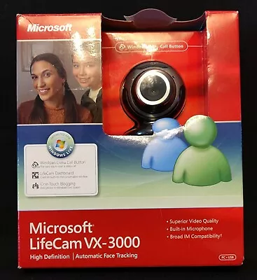 Microsoft LifeCam VX-3000 Web Cam Model No 1076 HD USB Open Box Complete • $19.99