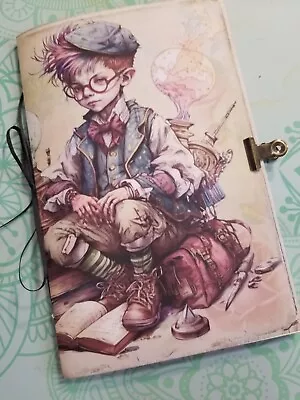 Junk Journal Booklet  WIZARD SCHOOL  Vintage HANDMADE Cards Pockets Ephemera  • $14.99