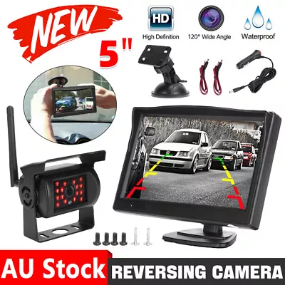 Reverse Camera Wireless Monitor 5'' 12V Reversing Truck Caravan Rear View Kits  • $68.95