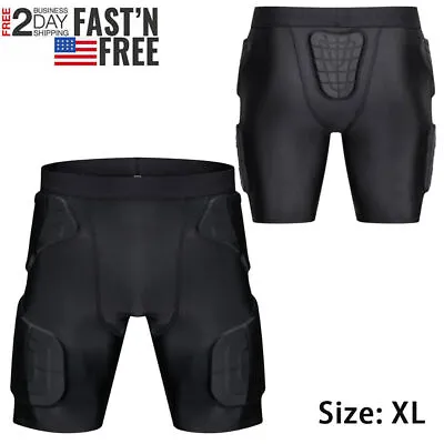 TUOY Youth Boys 5 PADS Padded Compression Football Short Pant Black - Size XL • $26.59