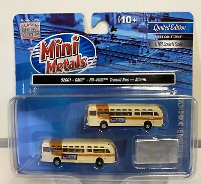 Classic Metal Works #52001 N- Scale GMC Transit Bus Miami 2 Per Pack • $19.95