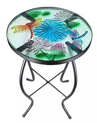  Mosaic Patio Side Table Outdoor Accent Table Bistro Coffee Table Dragonfly • $63.98