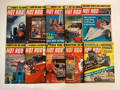 HOT ROD Magazine 1964-lot Of 10 Magazines Near Complete Year-Ford Mustang • $31.96