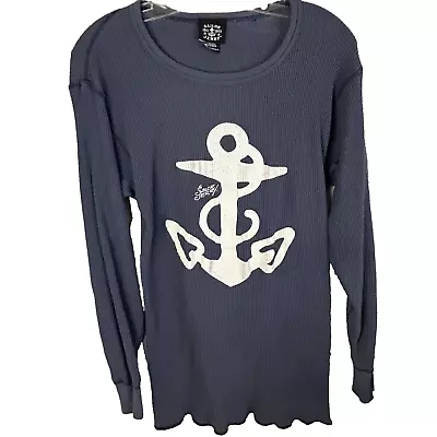 Sailor Jerry Womens 2X Blue Anchor Cotton Long Sleeve Shirt (G7) • £16.47