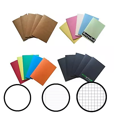 RECYCLED Home Schooling School Exercise Books Notebooks Squared Lined Pages  • £2.99