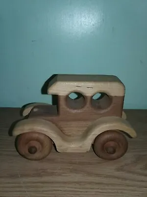 VINTAGE HANDMADE WOODEN TOY CAR Christmas Gift Toys Carved • $12