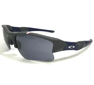 Oakley Sunglasses Flak Jacket XLJ 24-299 Blue Matte Gray W Black Lenses Team USA • $219.99
