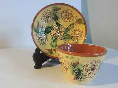 Vintage Breininger Redware Pottery Daisy Cup & Bowl Plate Robesonia Pa 1985 • $49