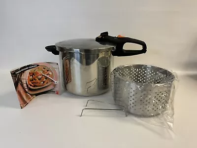 Pressure Cooker Fagor Rapid Express 8.5qt Stainless Vitro Induction W/ Steamer • $49.99