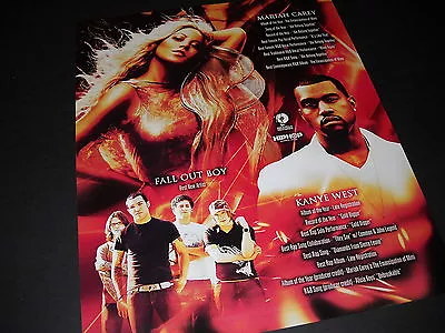 Mariah Carey Fall Out Boy And Kanye West 2005 PROMO POSTER AD Mint Condition • $9.95