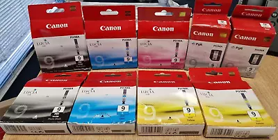 9 X Genuine CANON PG-9 Printer Ink Cartridge Set Multipack Bundle Job Lot • £49.95