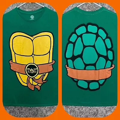 TMNT Ninja Turtles Half-Shell Mens Med T-Shirt Orange Michelangelo 2015 Green • $9.88