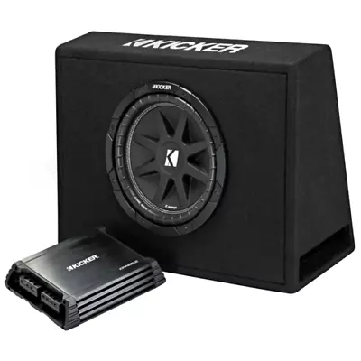 Kicker 10  Slim Enclosure With Matching Amp And Wiring Kit - 44KKP211 • $434.25