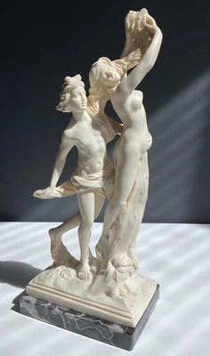 $94.99 • Buy A Santini Sculpture Of Apollo & Daphne Alabaster Marble Resin Signed
