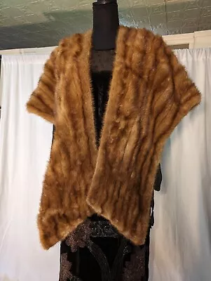 VINTAGE 1940s HILL TOP MINK STOLE WRAP POTTSVILLE PA SCHUYLKILL PELT MINK FARM • $39.99