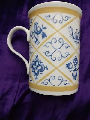 £5.50 • Buy *DELFT PAST TIMES  Lovely Fine Bone China Mug Blue White Ochre 